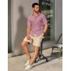 imageCOOFANDY Mens Casual Short Sleeve Shirts Button Down Summer Beach Shirt Lightweight Textured Tops with PocketPink