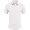 imageCOOFANDY Mens Casual Short Sleeve Shirts Button Down Summer Beach Shirt Lightweight Textured Tops with PocketWhite