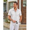 imageCOOFANDY Mens Casual Short Sleeve Shirts Button Down Summer Beach Shirt Lightweight Textured Tops with PocketWhite
