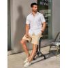 imageCOOFANDY Mens Casual Short Sleeve Shirts Button Down Summer Beach Shirt Lightweight Textured Tops with PocketWhite