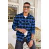 imageCOOFANDY Mens Flannel Plaid Shirts Long Sleeve Casual Button Down Shirt with PocketsBlue