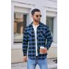 imageCOOFANDY Mens Flannel Plaid Shirts Long Sleeve Casual Button Down Shirt with PocketsBlue