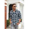 imageCOOFANDY Mens Flannel Plaid Shirts Long Sleeve Casual Button Down Shirt with PocketsBlue White