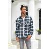 imageCOOFANDY Mens Flannel Plaid Shirts Long Sleeve Casual Button Down Shirt with PocketsBlue White