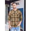 imageCOOFANDY Mens Flannel Plaid Shirts Long Sleeve Casual Button Down Shirt with PocketsBrown Plaid