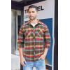 imageCOOFANDY Mens Flannel Plaid Shirts Long Sleeve Casual Button Down Shirt with PocketsBrown Red