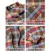 imageCOOFANDY Mens Flannel Plaid Shirts Long Sleeve Casual Button Down Shirt with PocketsBrown Red