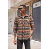 imageCOOFANDY Mens Flannel Plaid Shirts Long Sleeve Casual Button Down Shirt with PocketsBrown Red