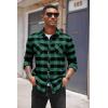 imageCOOFANDY Mens Flannel Plaid Shirts Long Sleeve Casual Button Down Shirt with PocketsGreen