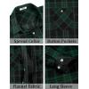 imageCOOFANDY Mens Flannel Plaid Shirts Long Sleeve Casual Button Down Shirt with PocketsGreen Black
