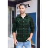 imageCOOFANDY Mens Flannel Plaid Shirts Long Sleeve Casual Button Down Shirt with PocketsGreen Black