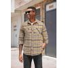 imageCOOFANDY Mens Flannel Plaid Shirts Long Sleeve Casual Button Down Shirt with PocketsKhaki