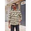 imageCOOFANDY Mens Flannel Plaid Shirts Long Sleeve Casual Button Down Shirt with PocketsKhaki Black Plaid
