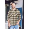 imageCOOFANDY Mens Flannel Plaid Shirts Long Sleeve Casual Button Down Shirt with PocketsKhaki Black Plaid