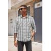 imageCOOFANDY Mens Flannel Plaid Shirts Long Sleeve Casual Button Down Shirt with PocketsLight Grey