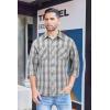 imageCOOFANDY Mens Flannel Plaid Shirts Long Sleeve Casual Button Down Shirt with PocketsLight Grey
