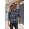 imageCOOFANDY Mens Flannel Plaid Shirts Long Sleeve Casual Button Down Shirt with PocketsNavy Plaid