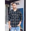 imageCOOFANDY Mens Flannel Plaid Shirts Long Sleeve Casual Button Down Shirt with PocketsNavy Plaid