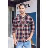 imageCOOFANDY Mens Flannel Plaid Shirts Long Sleeve Casual Button Down Shirt with PocketsNavy Red