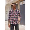 imageCOOFANDY Mens Flannel Plaid Shirts Long Sleeve Casual Button Down Shirt with PocketsNavy Red