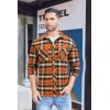 imageCOOFANDY Mens Flannel Plaid Shirts Long Sleeve Casual Button Down Shirt with PocketsOrange Green