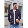 imageCOOFANDY Mens Flannel Plaid Shirts Long Sleeve Casual Button Down Shirt with PocketsPurple