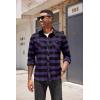 imageCOOFANDY Mens Flannel Plaid Shirts Long Sleeve Casual Button Down Shirt with PocketsPurple