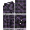 imageCOOFANDY Mens Flannel Plaid Shirts Long Sleeve Casual Button Down Shirt with PocketsPurple