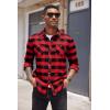 imageCOOFANDY Mens Flannel Plaid Shirts Long Sleeve Casual Button Down Shirt with PocketsRed