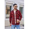 imageCOOFANDY Mens Flannel Plaid Shirts Long Sleeve Casual Button Down Shirt with PocketsRed