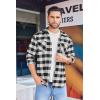 imageCOOFANDY Mens Flannel Plaid Shirts Long Sleeve Casual Button Down Shirt with PocketsWhite