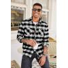 imageCOOFANDY Mens Flannel Plaid Shirts Long Sleeve Casual Button Down Shirt with PocketsWhite