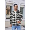 imageCOOFANDY Mens Flannel Plaid Shirts Long Sleeve Casual Button Down Shirt with PocketsWhite