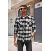 imageCOOFANDY Mens Flannel Plaid Shirts Long Sleeve Casual Button Down Shirt with PocketsWhite Black Plaid