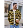 imageCOOFANDY Mens Flannel Plaid Shirts Long Sleeve Casual Button Down Shirt with PocketsYellow