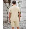 imageCOOFANDY Mens Short Sets 2 Piece Summer Beach Outfits Short Sleeve Shirts and Shorts Sets for MenBeige