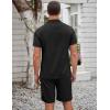imageCOOFANDY Mens Short Sets 2 Piece Summer Beach Outfits Short Sleeve Shirts and Shorts Sets for MenBlack