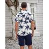 imageCOOFANDY Mens Short Sets 2 Piece Summer Beach Outfits Short Sleeve Shirts and Shorts Sets for MenCoconut Treewhite