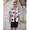 imageCOOFANDY Mens Short Sets 2 Piece Summer Beach Outfits Short Sleeve Shirts and Shorts Sets for MenCoconut Treewhite