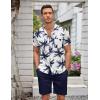 imageCOOFANDY Mens Short Sets 2 Piece Summer Beach Outfits Short Sleeve Shirts and Shorts Sets for MenCoconut Treewhite