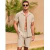 imageCOOFANDY Mens Short Sets 2 Piece Summer Beach Outfits Short Sleeve Shirts and Shorts Sets for MenShallow Coffee