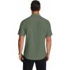 imageCOOFANDY Mens Short Sleeve Dress Shirts Wrinkle Free Regular Fit Dress Shirt Textured Casual Button Down ShirtsArmy Green