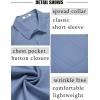 imageCOOFANDY Mens Short Sleeve Dress Shirts Wrinkle Free Regular Fit Dress Shirt Textured Casual Button Down ShirtsBlue
