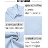 imageCOOFANDY Mens Short Sleeve Dress Shirts Wrinkle Free Regular Fit Dress Shirt Textured Casual Button Down ShirtsClear Blue
