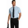 imageCOOFANDY Mens Short Sleeve Dress Shirts Wrinkle Free Regular Fit Dress Shirt Textured Casual Button Down ShirtsClear Blue