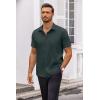 imageCOOFANDY Mens Short Sleeve Dress Shirts Wrinkle Free Regular Fit Dress Shirt Textured Casual Button Down ShirtsDark Green