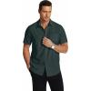 imageCOOFANDY Mens Short Sleeve Dress Shirts Wrinkle Free Regular Fit Dress Shirt Textured Casual Button Down ShirtsDark Green
