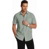 imageCOOFANDY Mens Short Sleeve Dress Shirts Wrinkle Free Regular Fit Dress Shirt Textured Casual Button Down ShirtsGreen