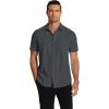imageCOOFANDY Mens Short Sleeve Dress Shirts Wrinkle Free Regular Fit Dress Shirt Textured Casual Button Down ShirtsGrey