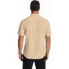 imageCOOFANDY Mens Short Sleeve Dress Shirts Wrinkle Free Regular Fit Dress Shirt Textured Casual Button Down ShirtsLight Khaki